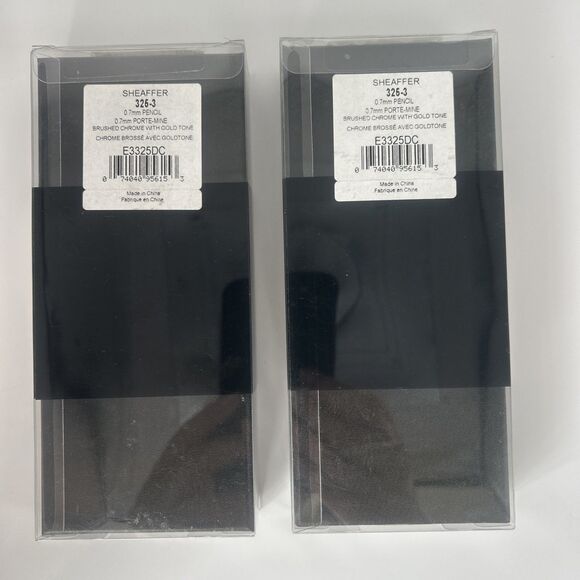 SHEAFFER  LOT OF 2- SENTINEL 325-3 PENCIL 0.7mm Brushed Chrome w/Gold Tone Trim - Picture 4 of 4